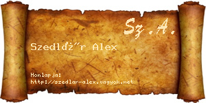 Szedlár Alex névjegykártya