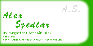 alex szedlar business card